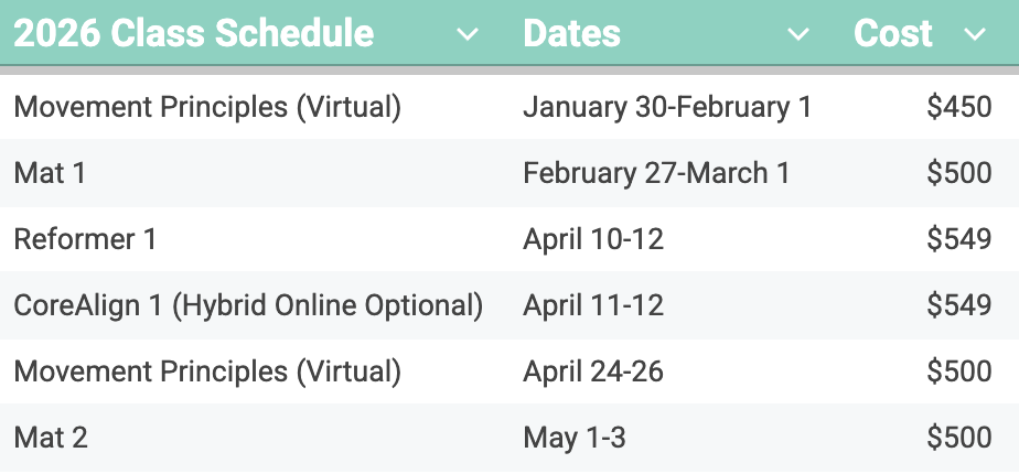 BB Education Course Schedule -1