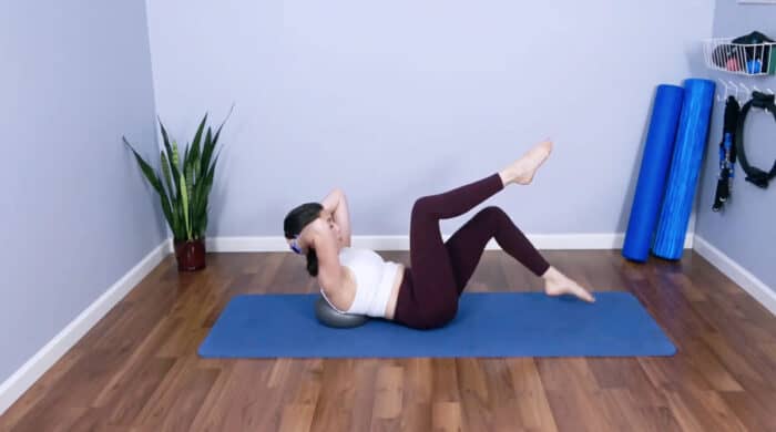 Pilates toe taps abdominal stability